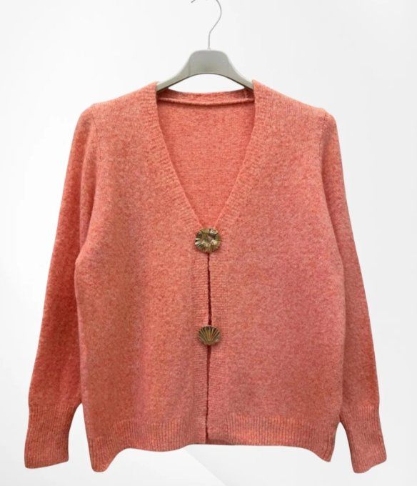 Gilet Maille Douce & Boutons Dorés